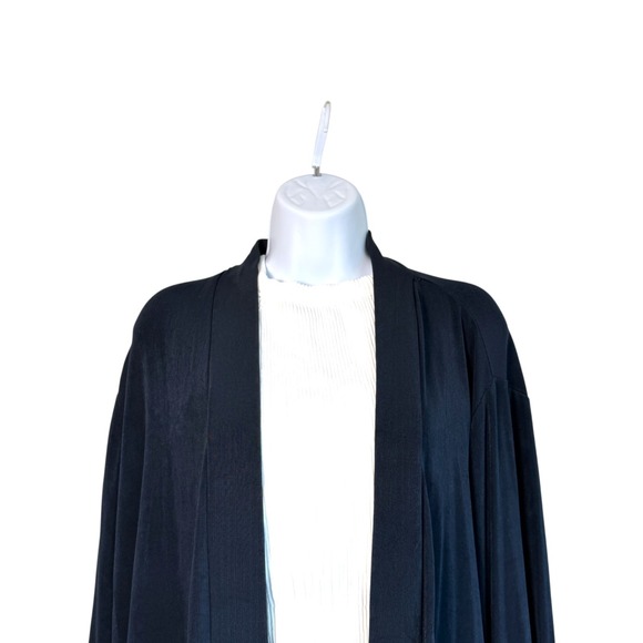 Chicos Travelers Slinky Knit Sheer Accent Open Cardigan Size 20 22 Stretch Comfy - Picture 2 of 7